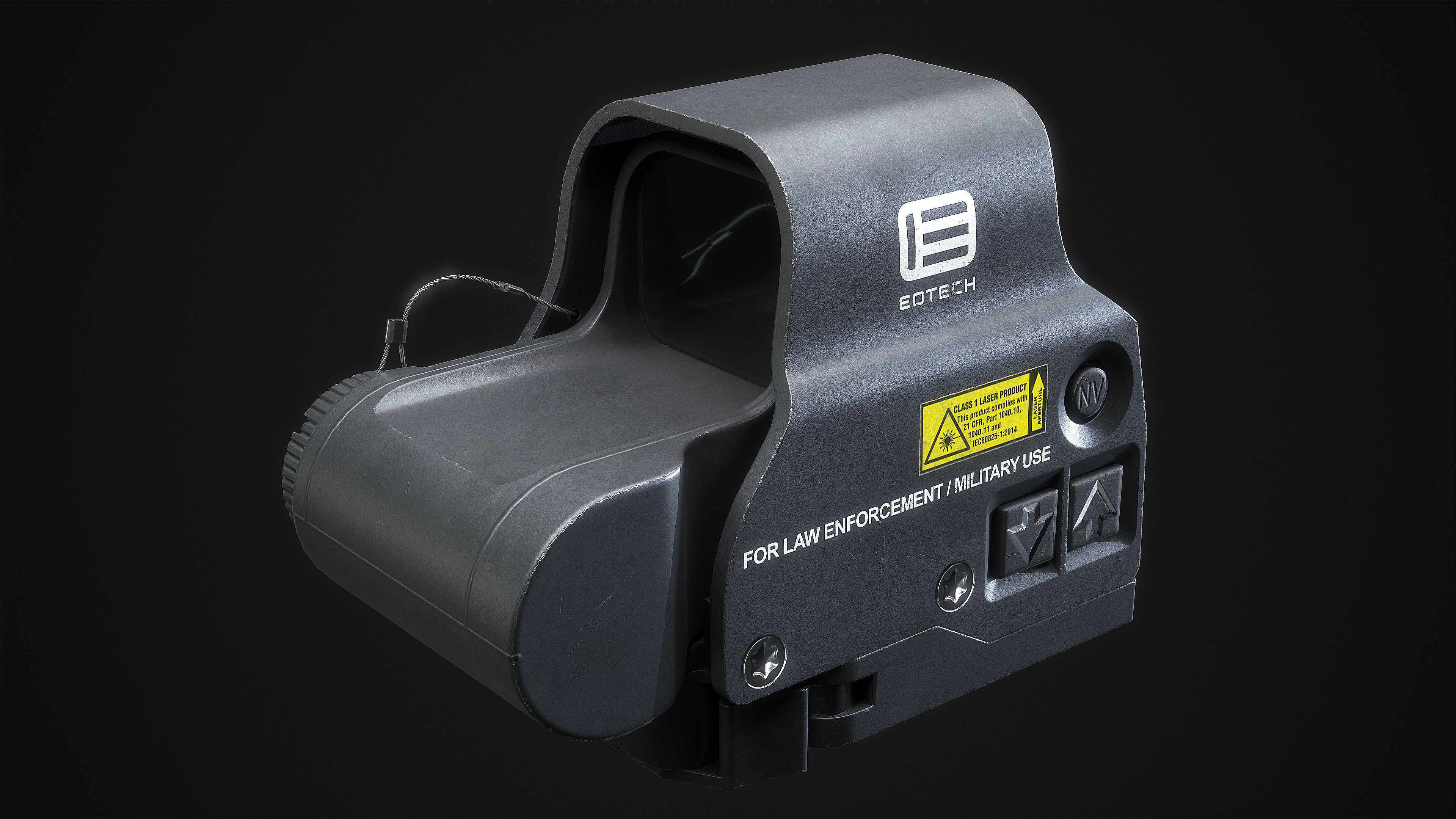 EOTech EXPS3 With Magnifier 3x Low-poly 3D model_12