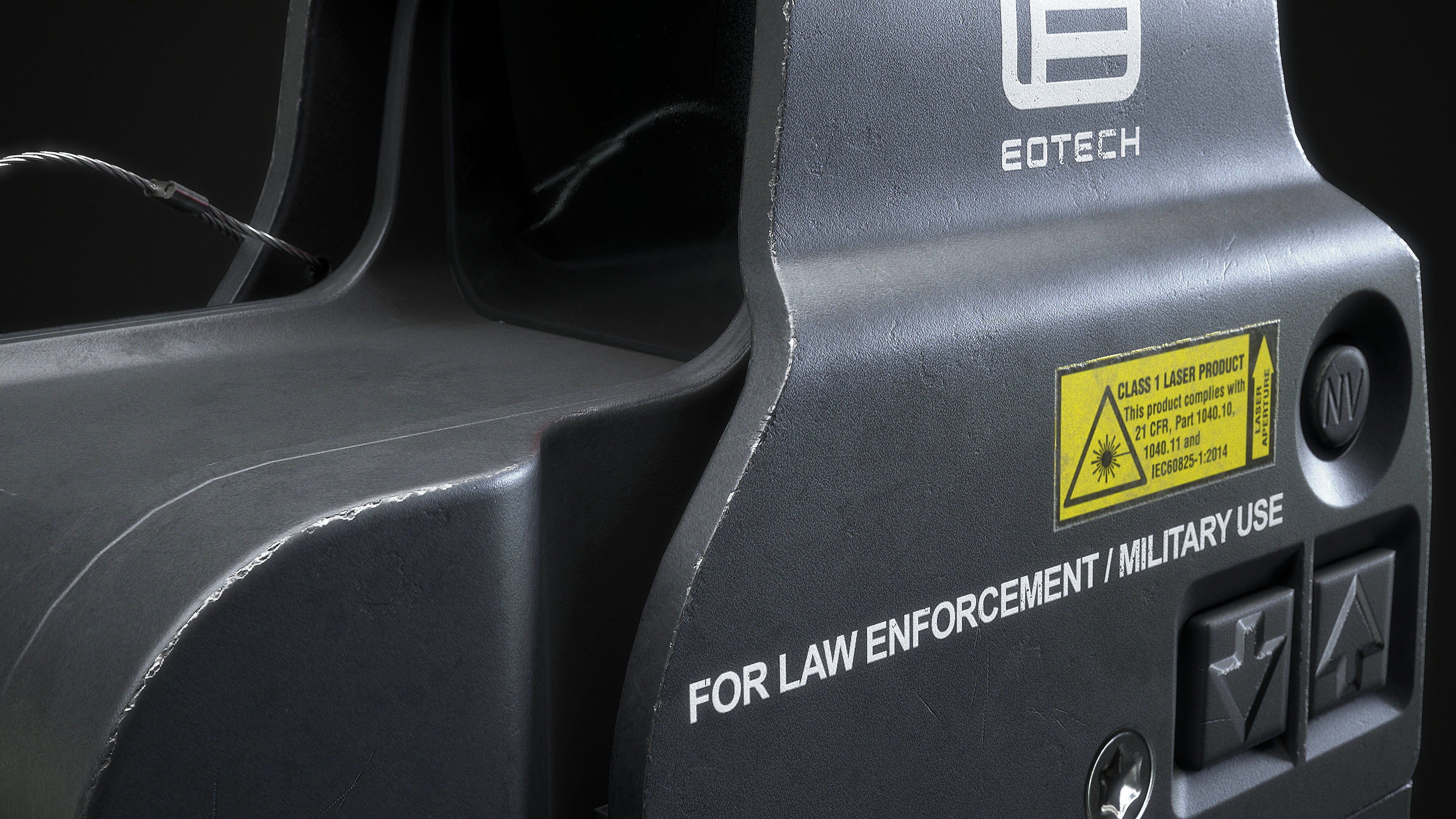 EOTech EXPS3 With Magnifier 3x Low-poly 3D model_17