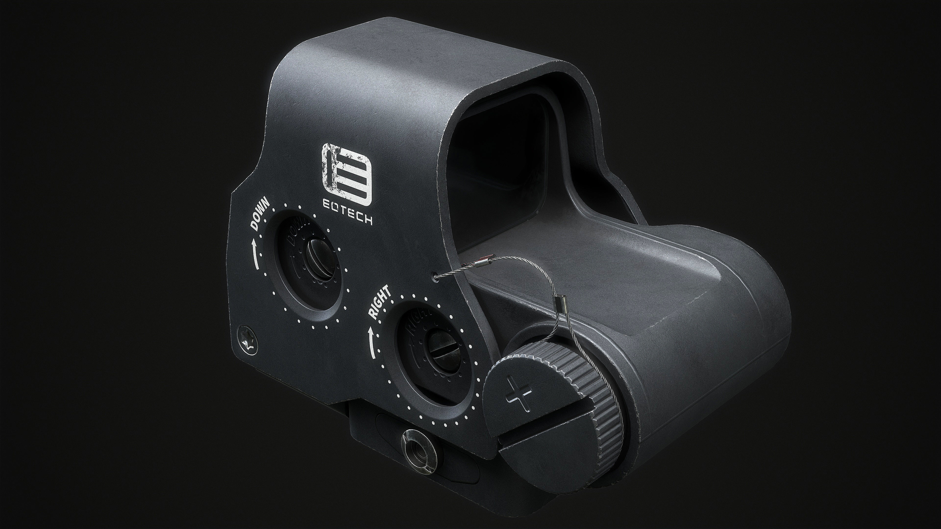 EOTech EXPS3 With Magnifier 3x Low-poly 3D model_21