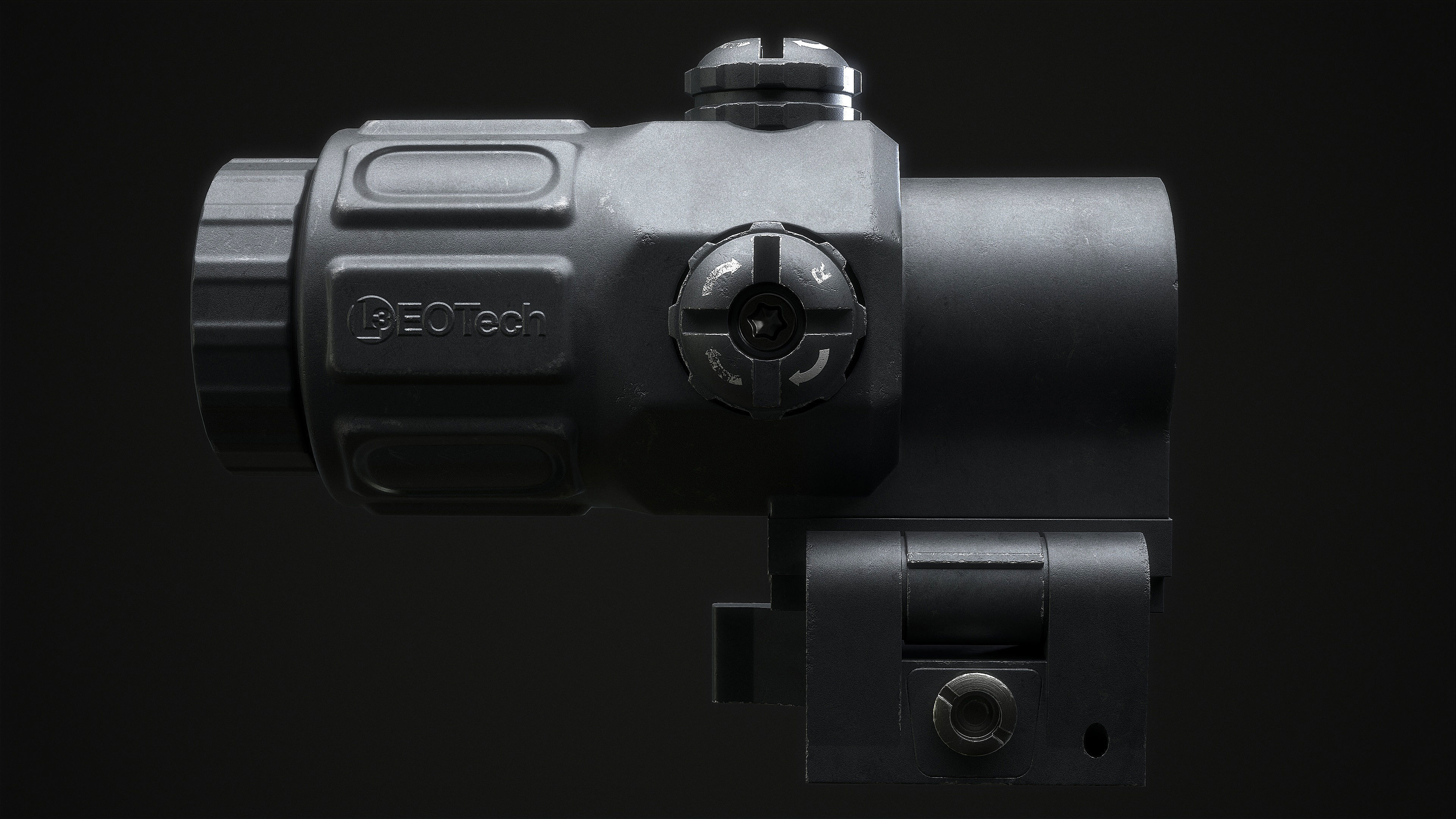 EOTech EXPS3 With Magnifier 3x Low-poly 3D model_25