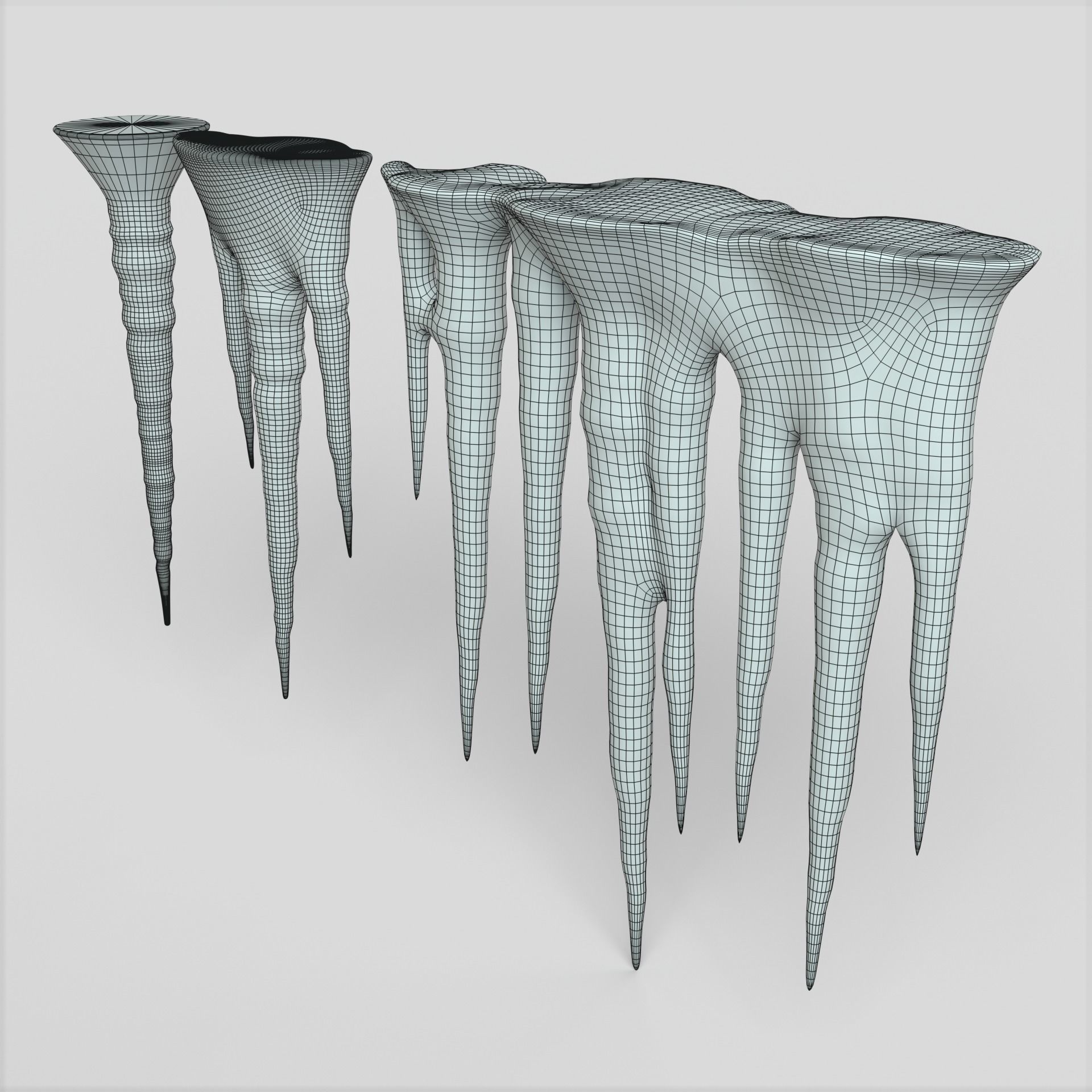 Icicles ice Low-poly 3D model_6