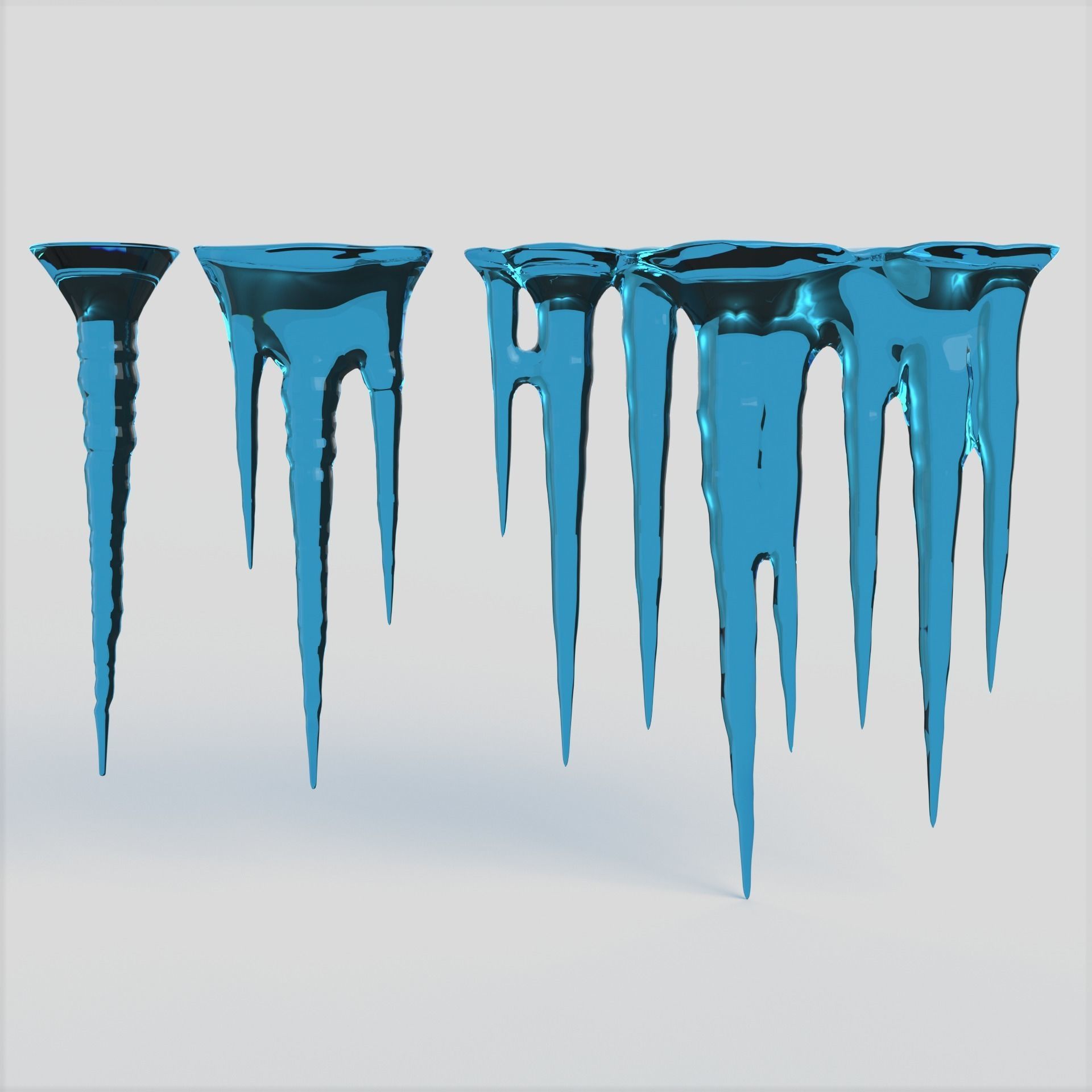 Icicles ice Low-poly 3D model_2