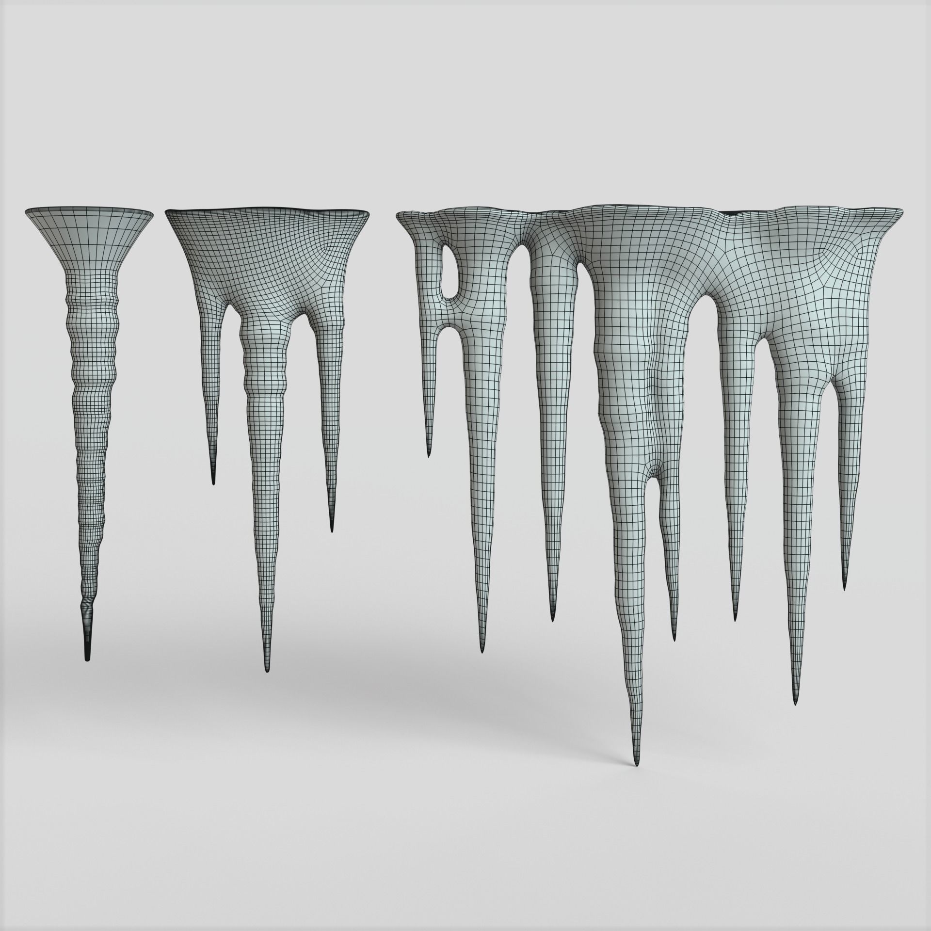 Icicles ice Low-poly 3D model_7