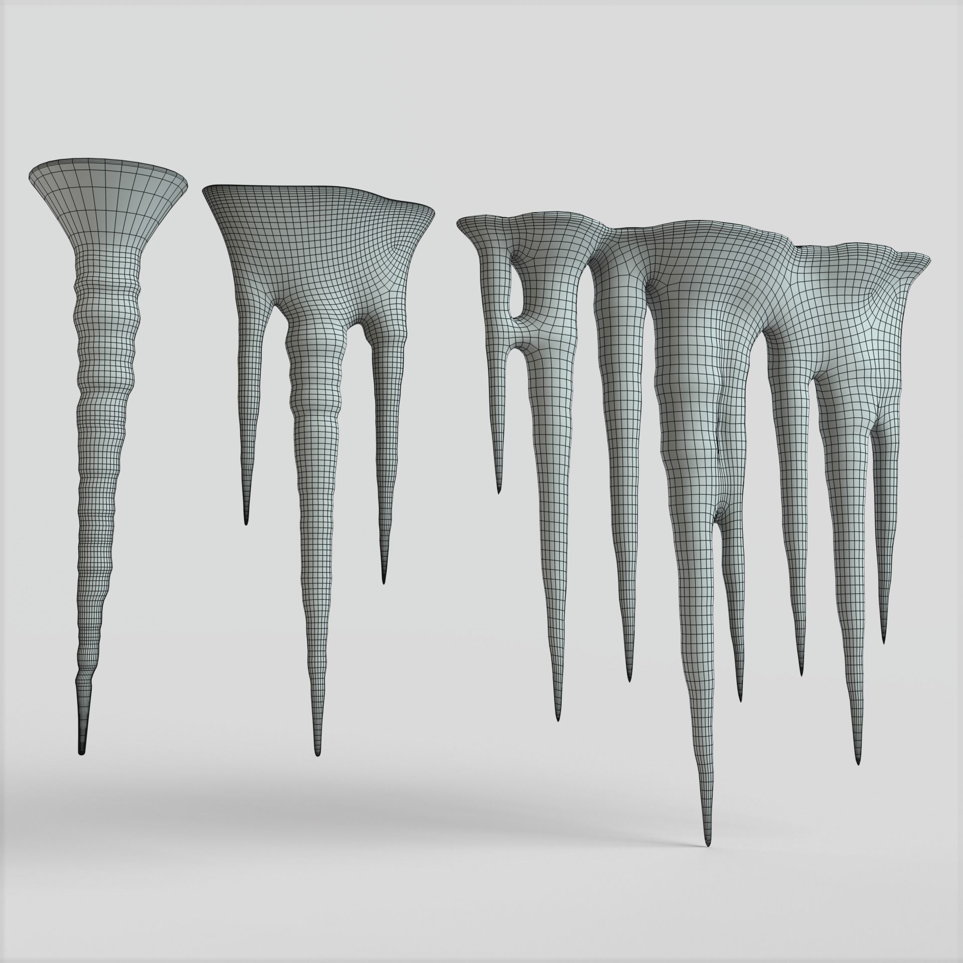 Icicles ice Low-poly 3D model_5