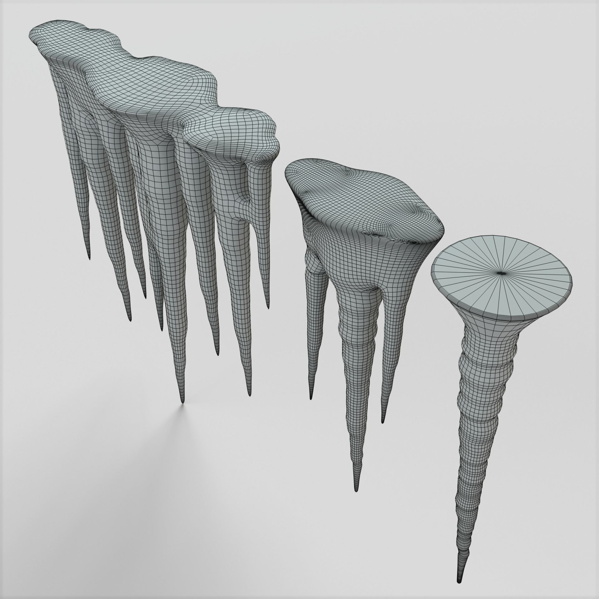 Icicles ice Low-poly 3D model_8