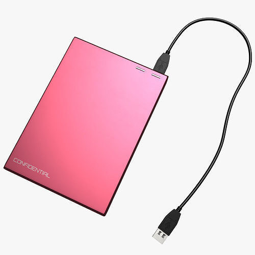 Generic External Hard Drive Portable - Game Ready Low-poly 3D model