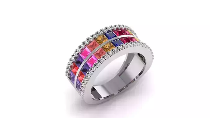 Engagement Ring STL 3D Model for Jewelry Design And Printing