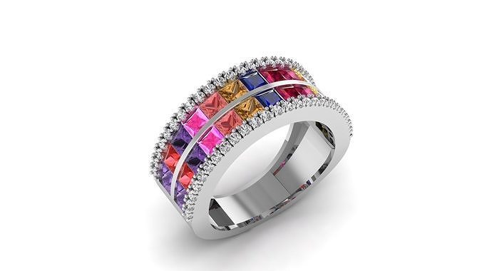 Princess Cut ring 3D print model