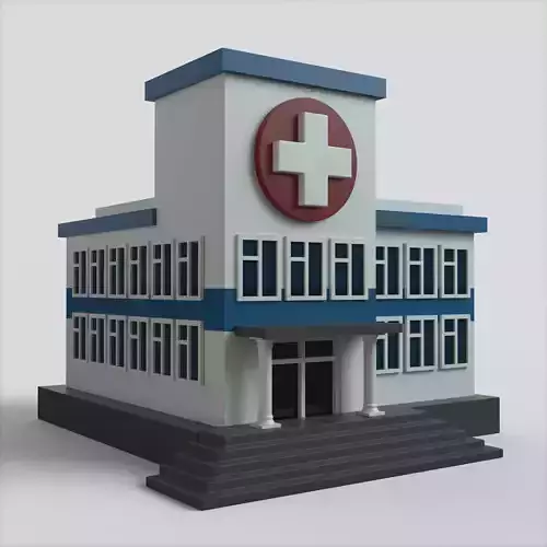 Hospital Building Low-poly 3D model
