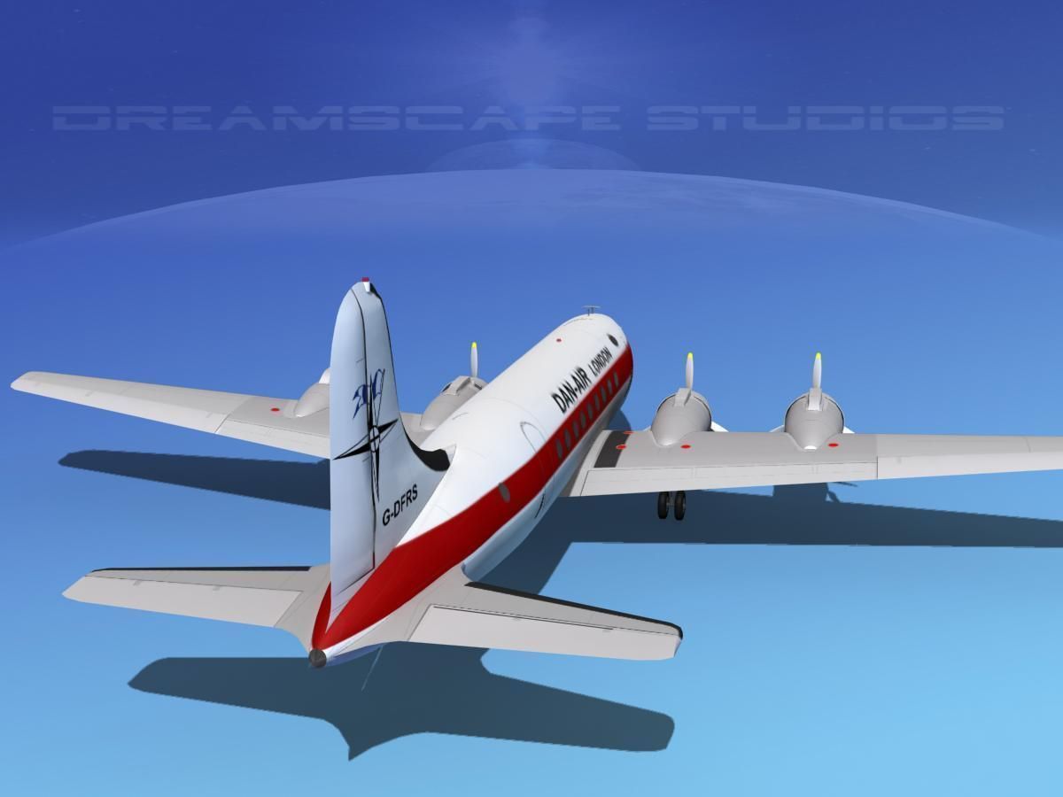 Douglas DC-4 Dan-Air London 3D model_6