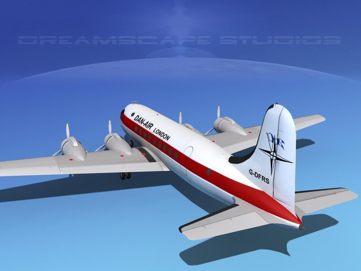Douglas DC-4 Dan-Air London 3D model_7