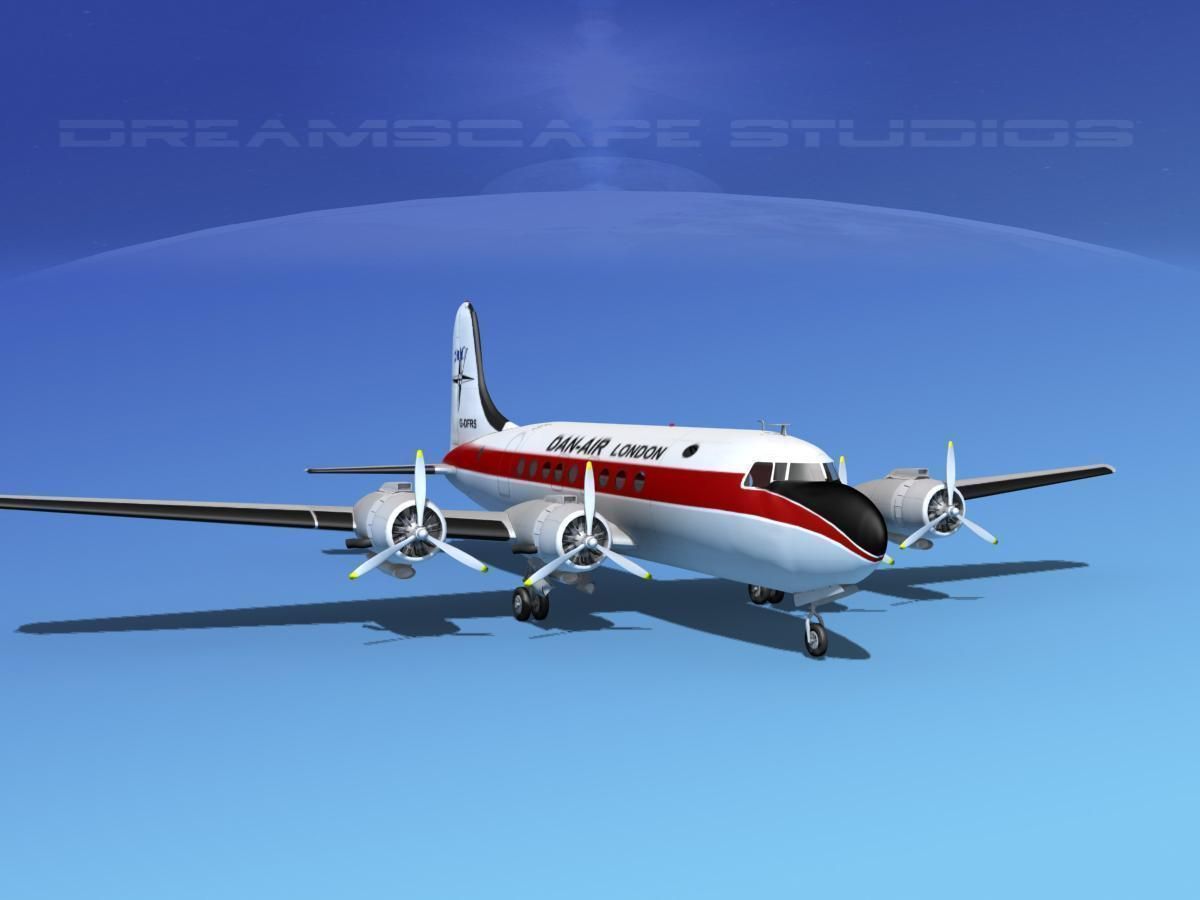 Douglas DC-4 Dan-Air London 3D model_2