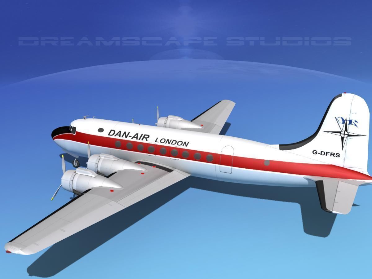 Douglas DC-4 Dan-Air London 3D model_9