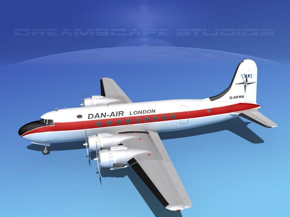 Douglas DC-4 Dan-Air London 3D model_8