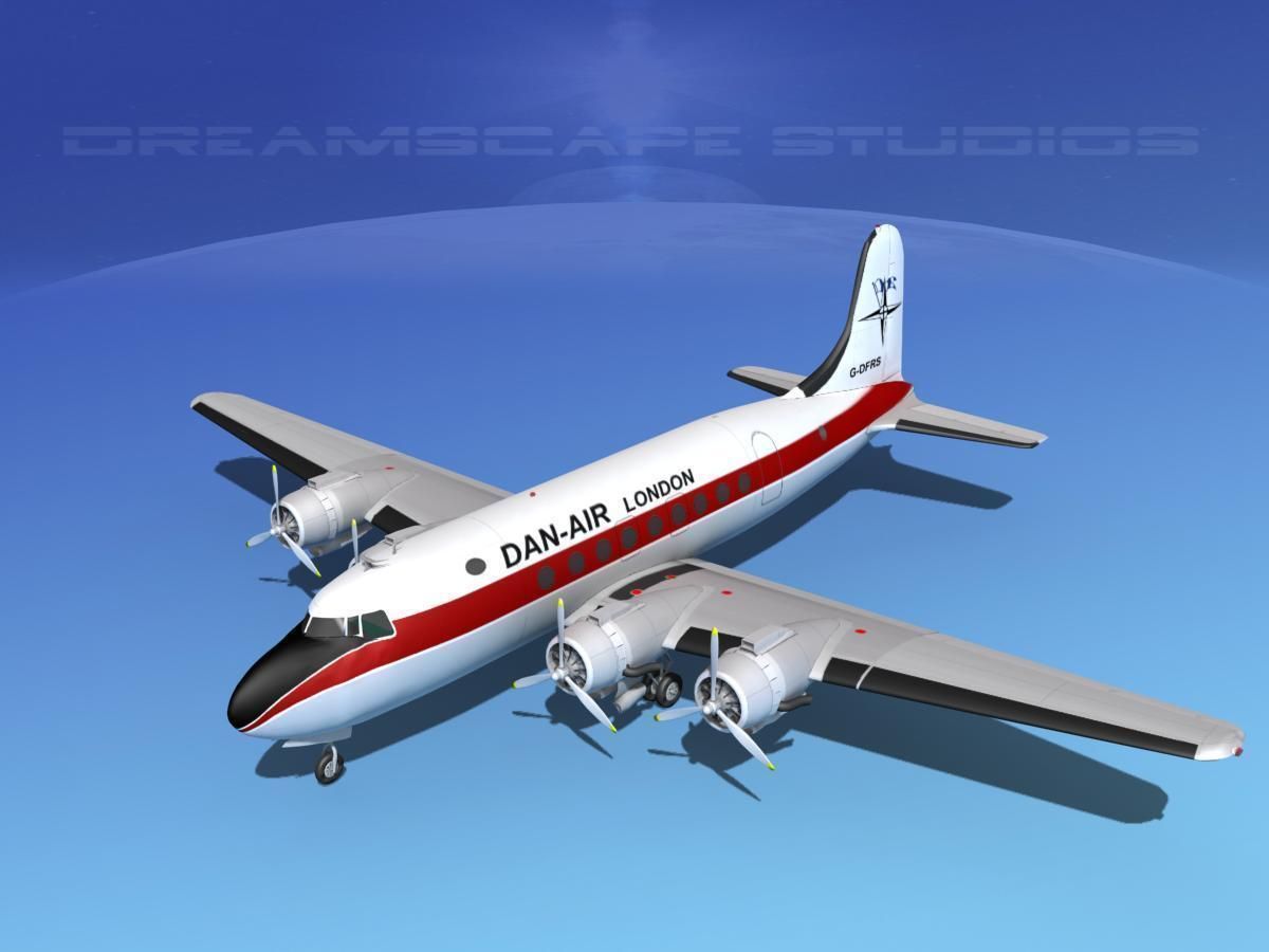 Douglas DC-4 Dan-Air London 3D model_10