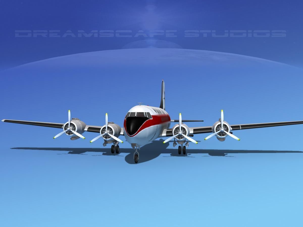 Douglas DC-4 Dan-Air London 3D model_1