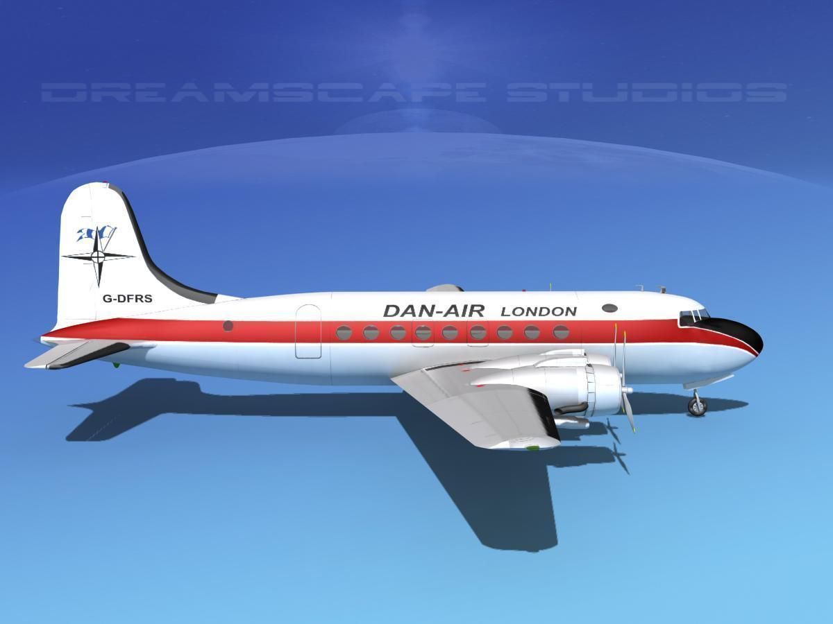 Douglas DC-4 Dan-Air London 3D model_4