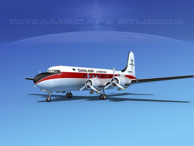 Douglas DC-4 Dan-Air London 3D model