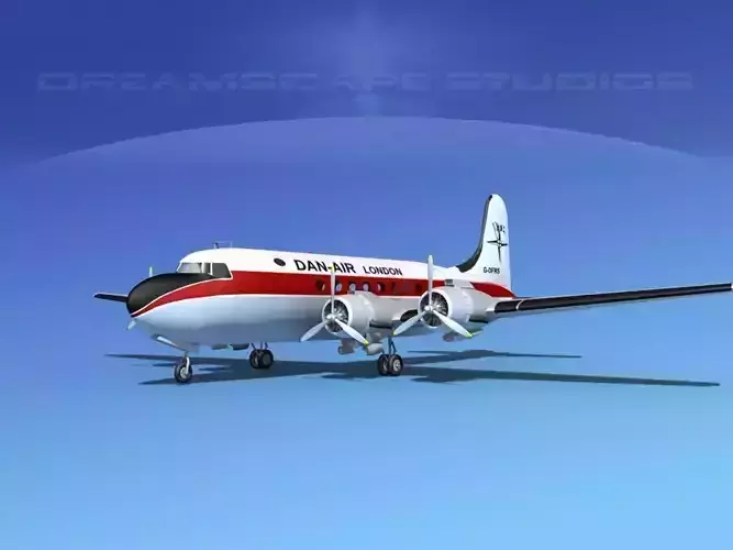 Douglas DC-4 Dan-Air London 3D model