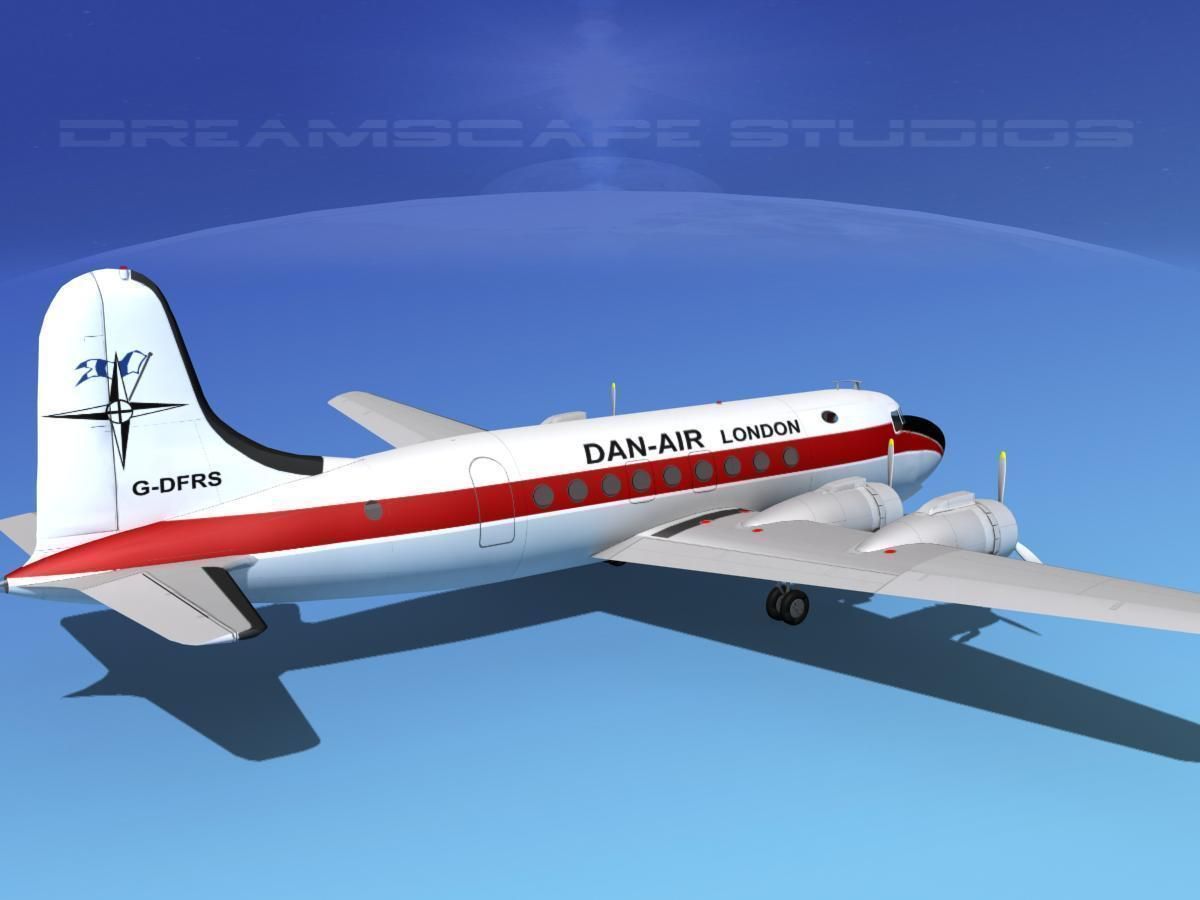 Douglas DC-4 Dan-Air London 3D model_5