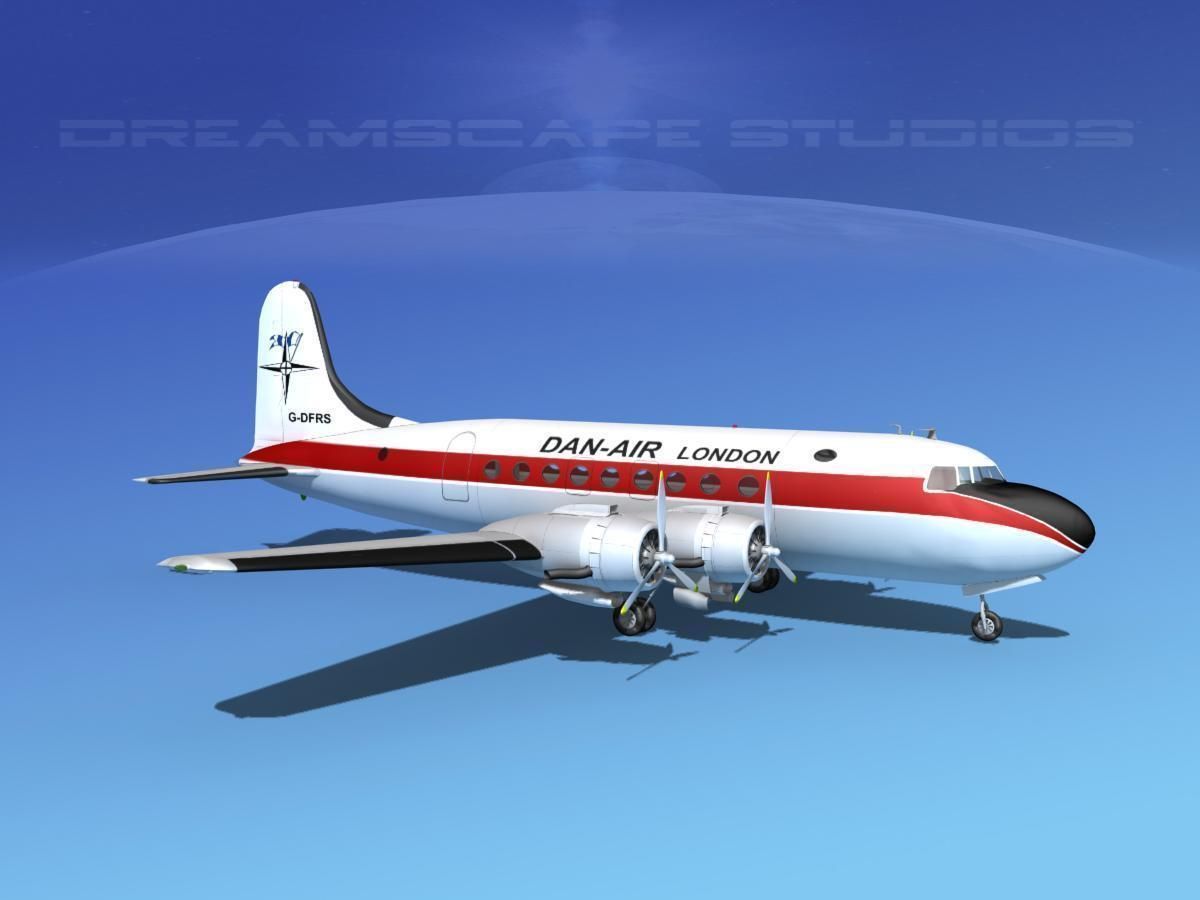 Douglas DC-4 Dan-Air London 3D model_3