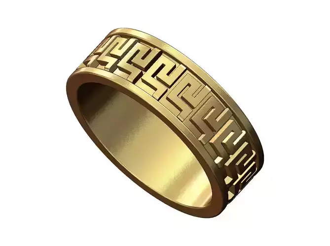 Greek key ornament pattern band US sizes 5to10