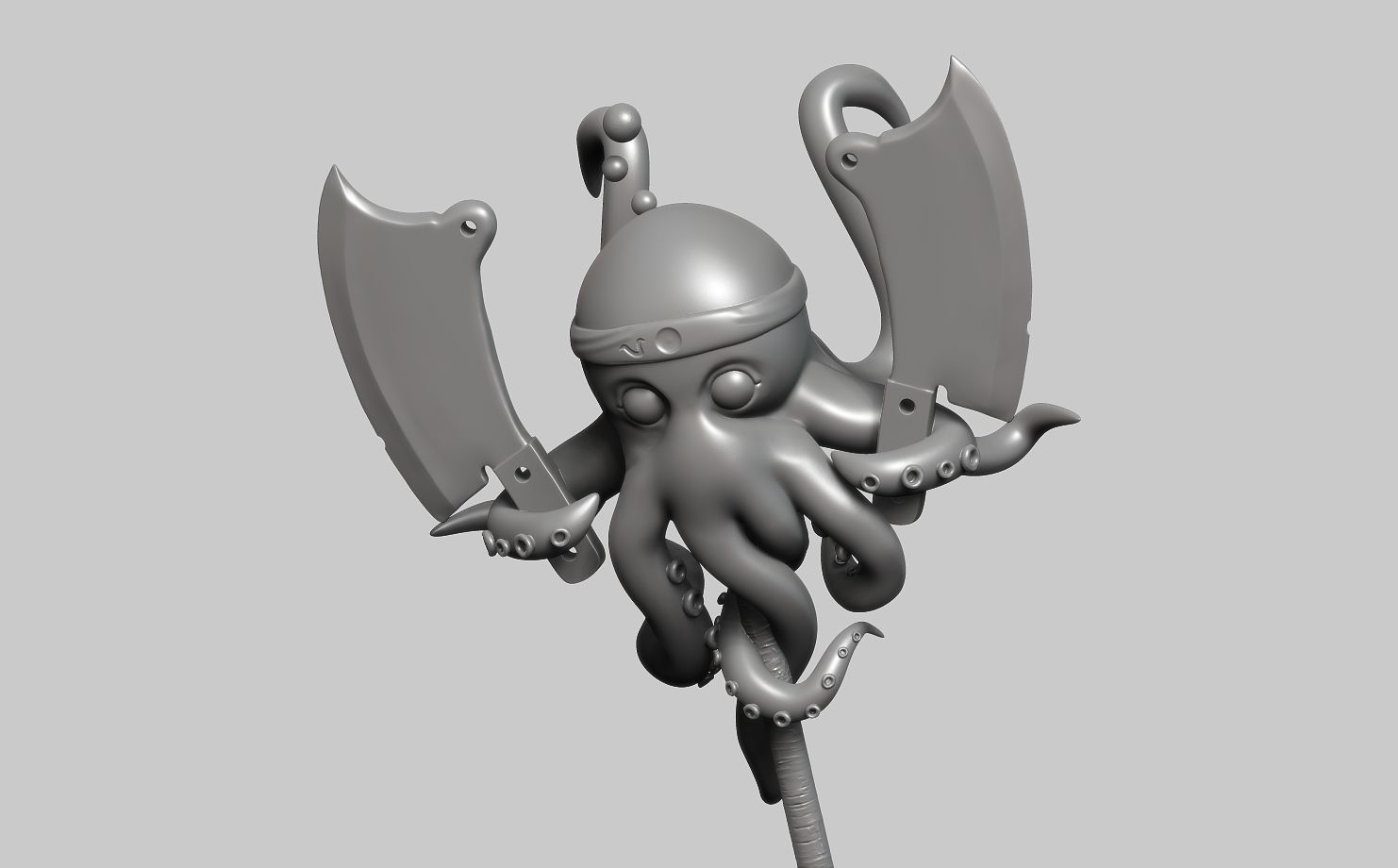 Stylized octopus for 3d Print 3D print model_2