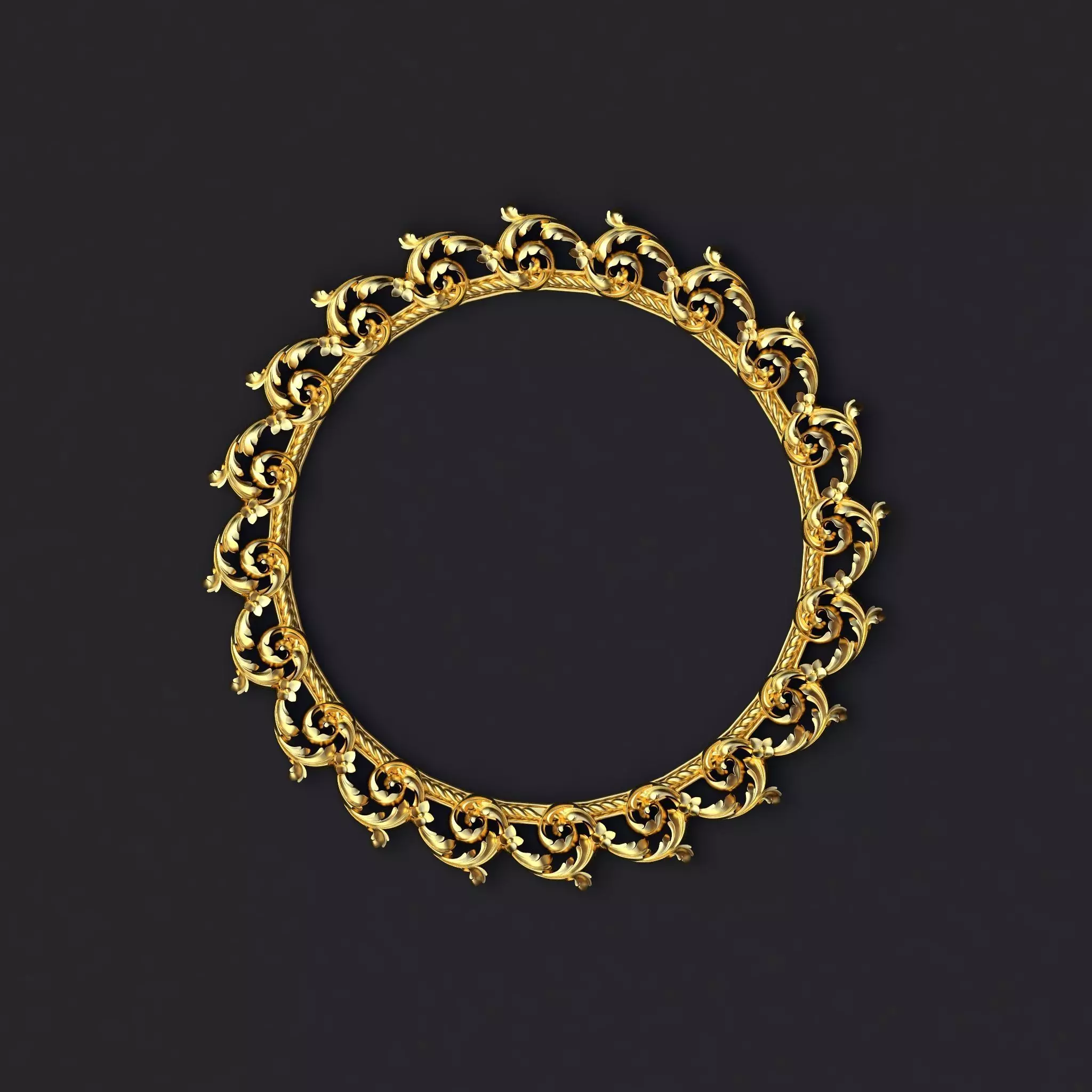 mirror ornate gold ring 3D model_0