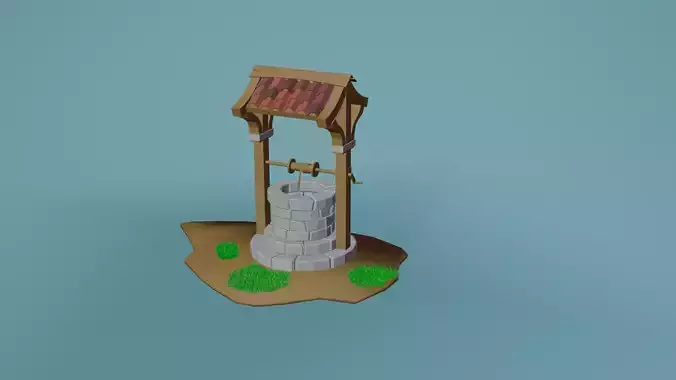 LOW POLY WELL water
