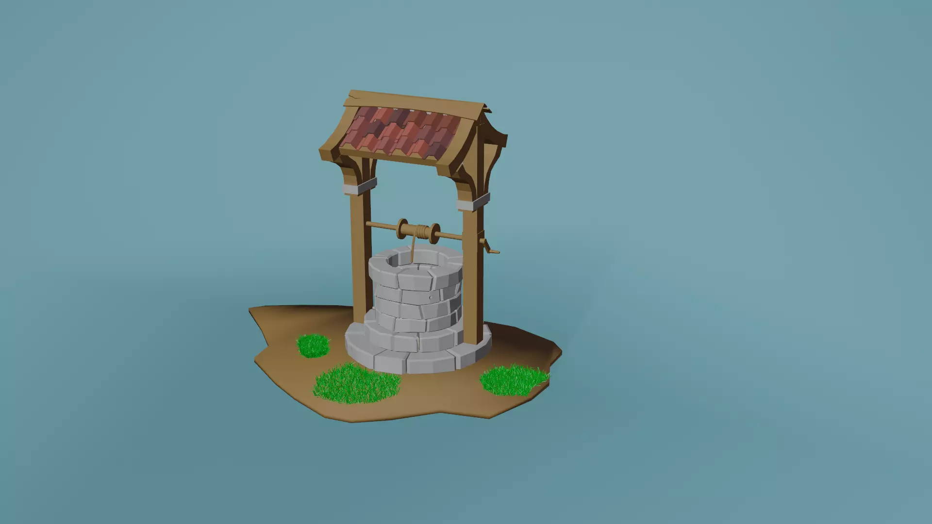 LOW POLY WELL water Low-poly 3D model_0