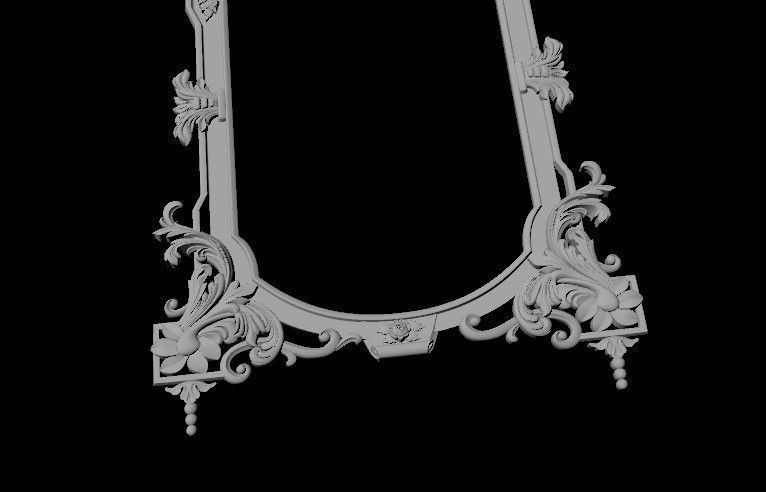 mirror ornate frame 3D model_2
