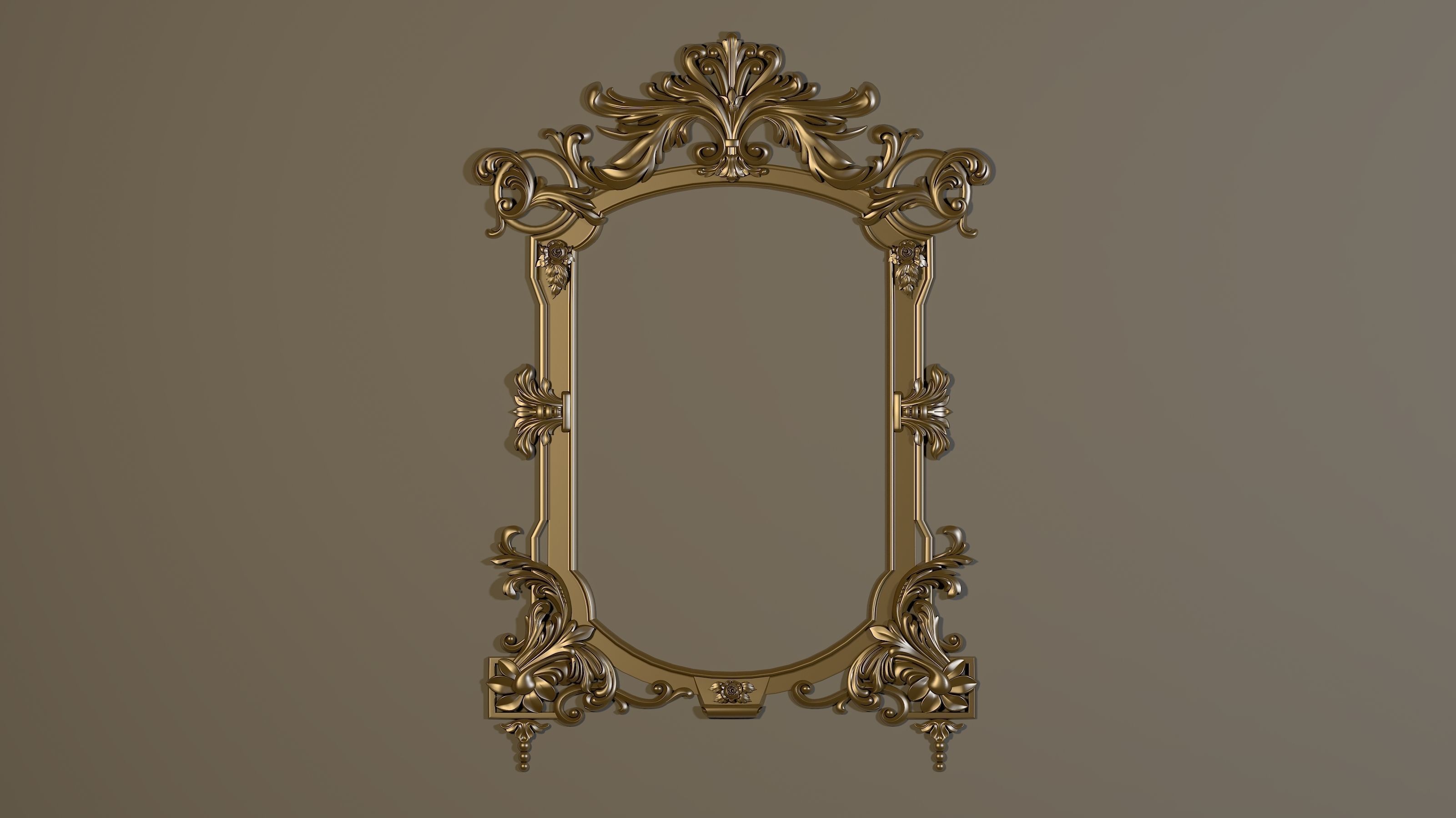 mirror ornate frame 3D model_3