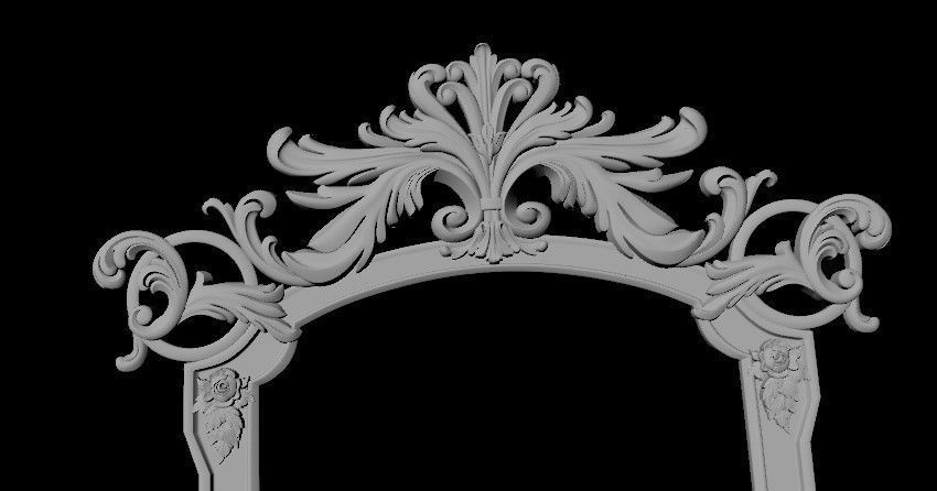 mirror ornate frame 3D model_1