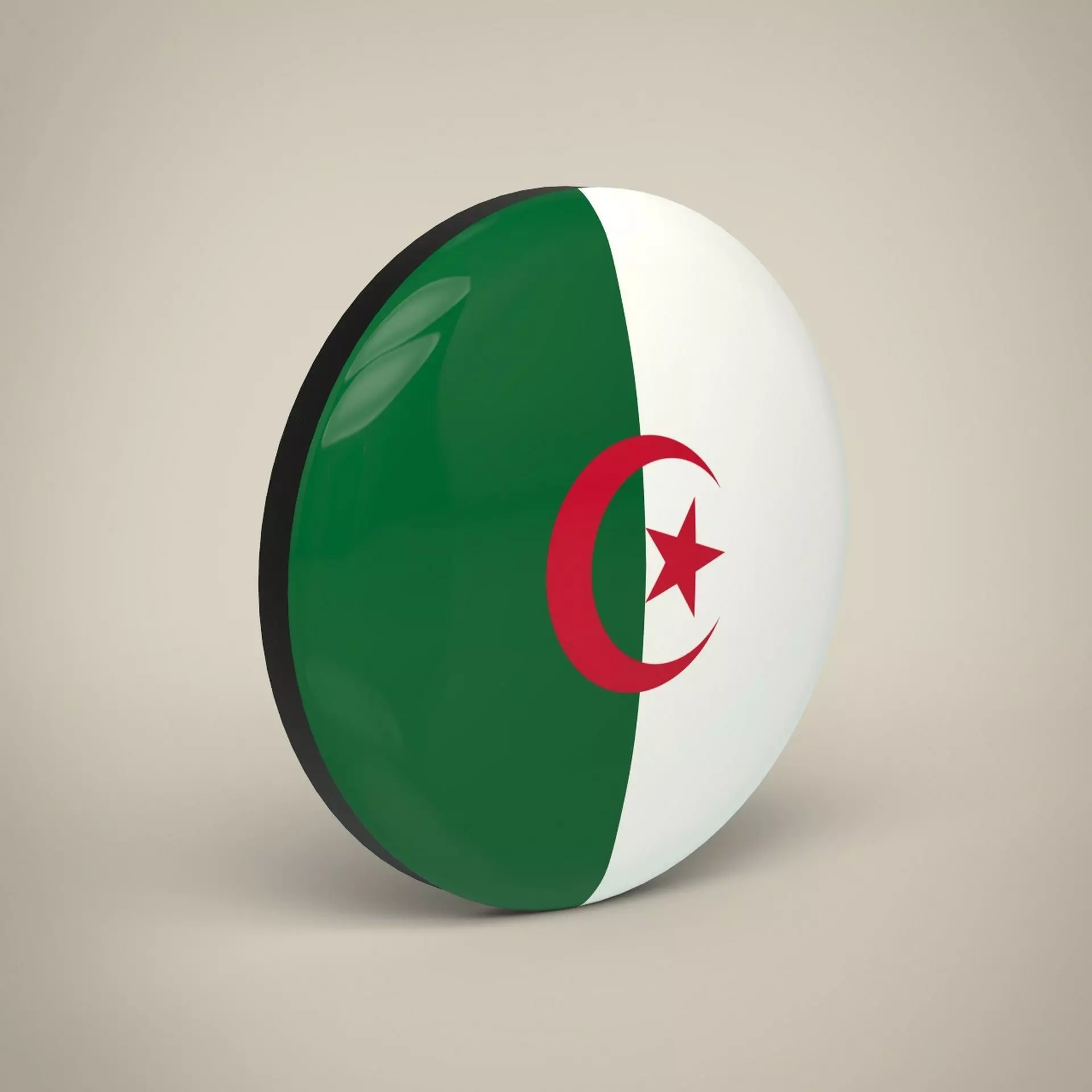 Algeria Badge Low-poly 3D model