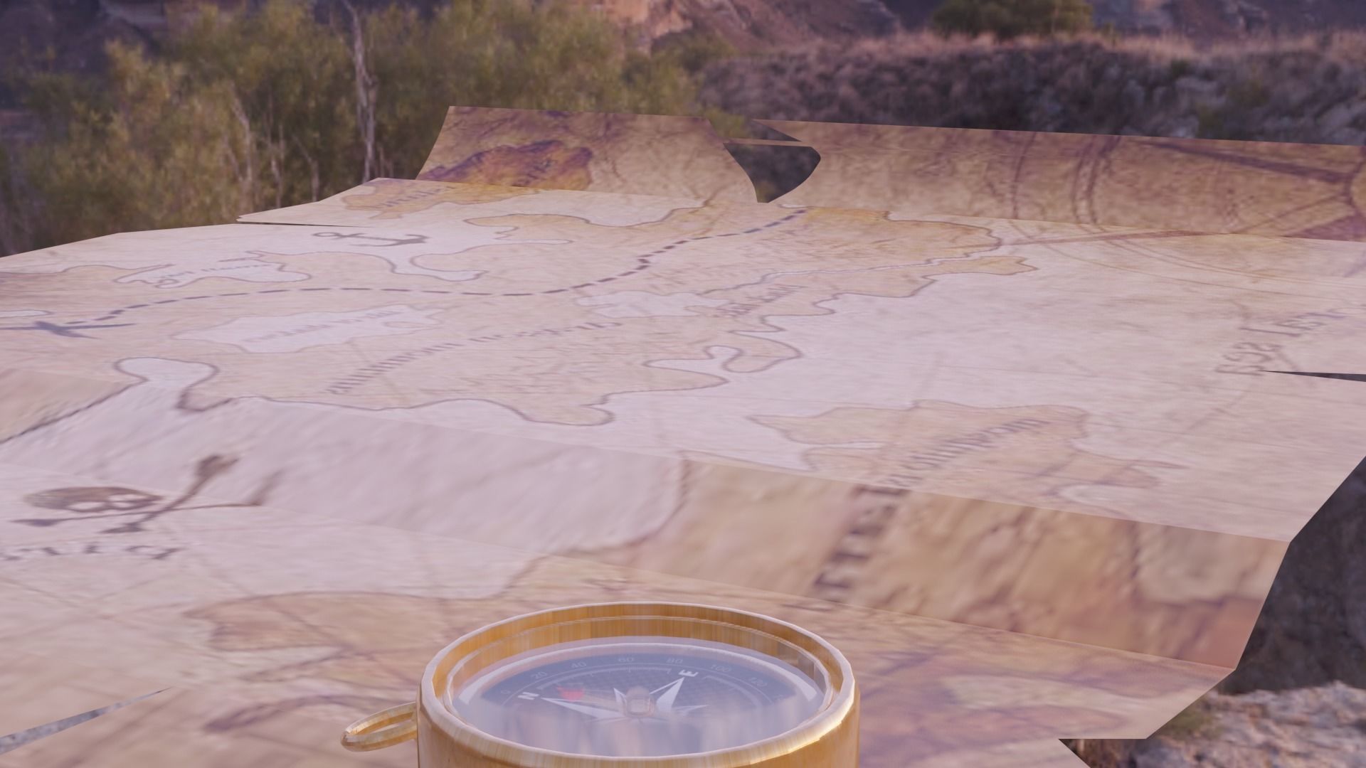 Compass Low-poly 3D model_2