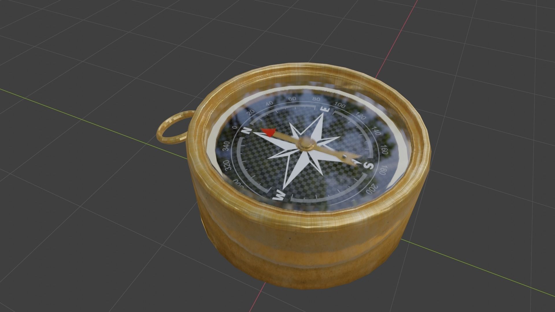 Compass Low-poly 3D model_1