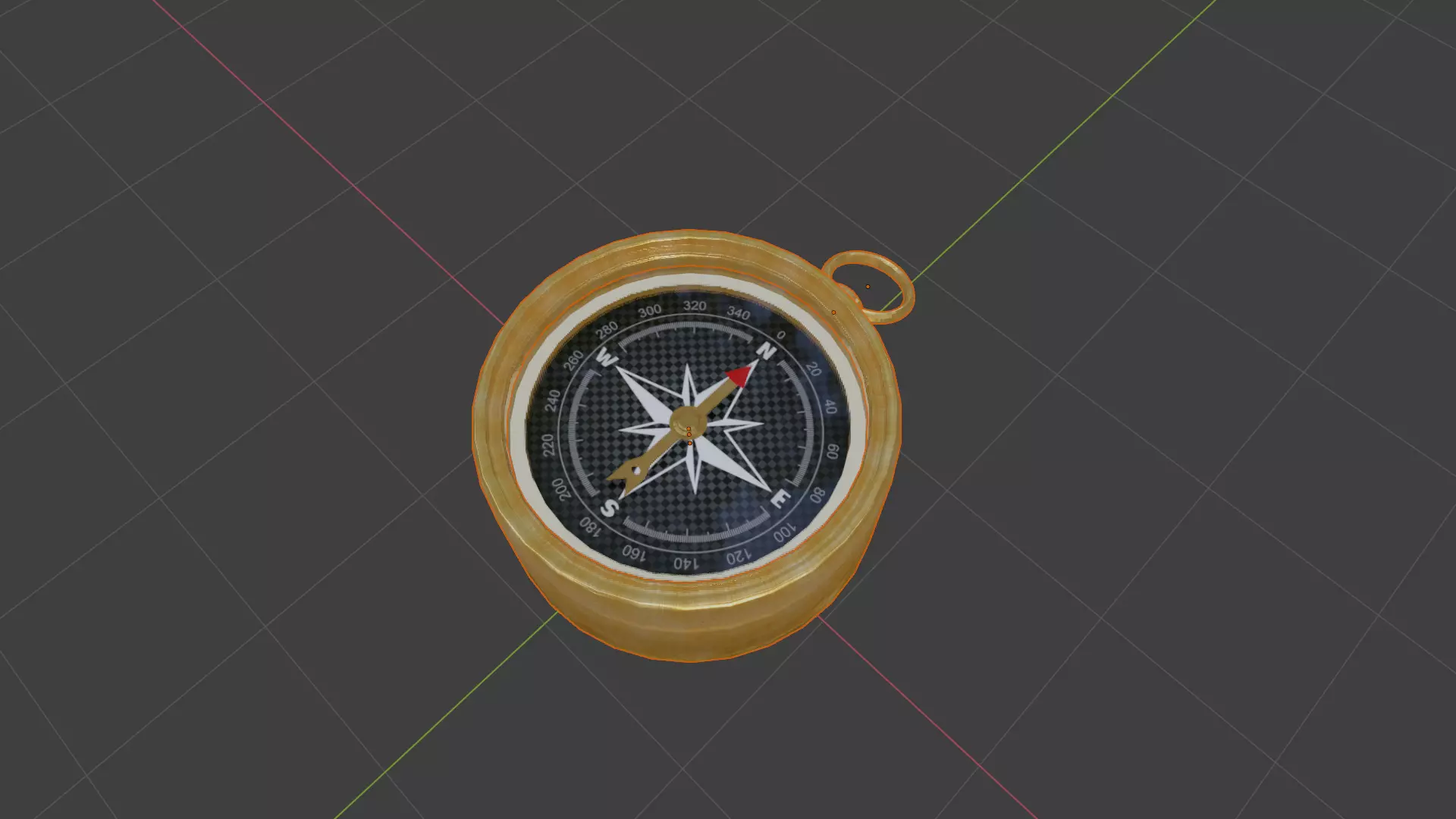Compass Low-poly 3D model_0