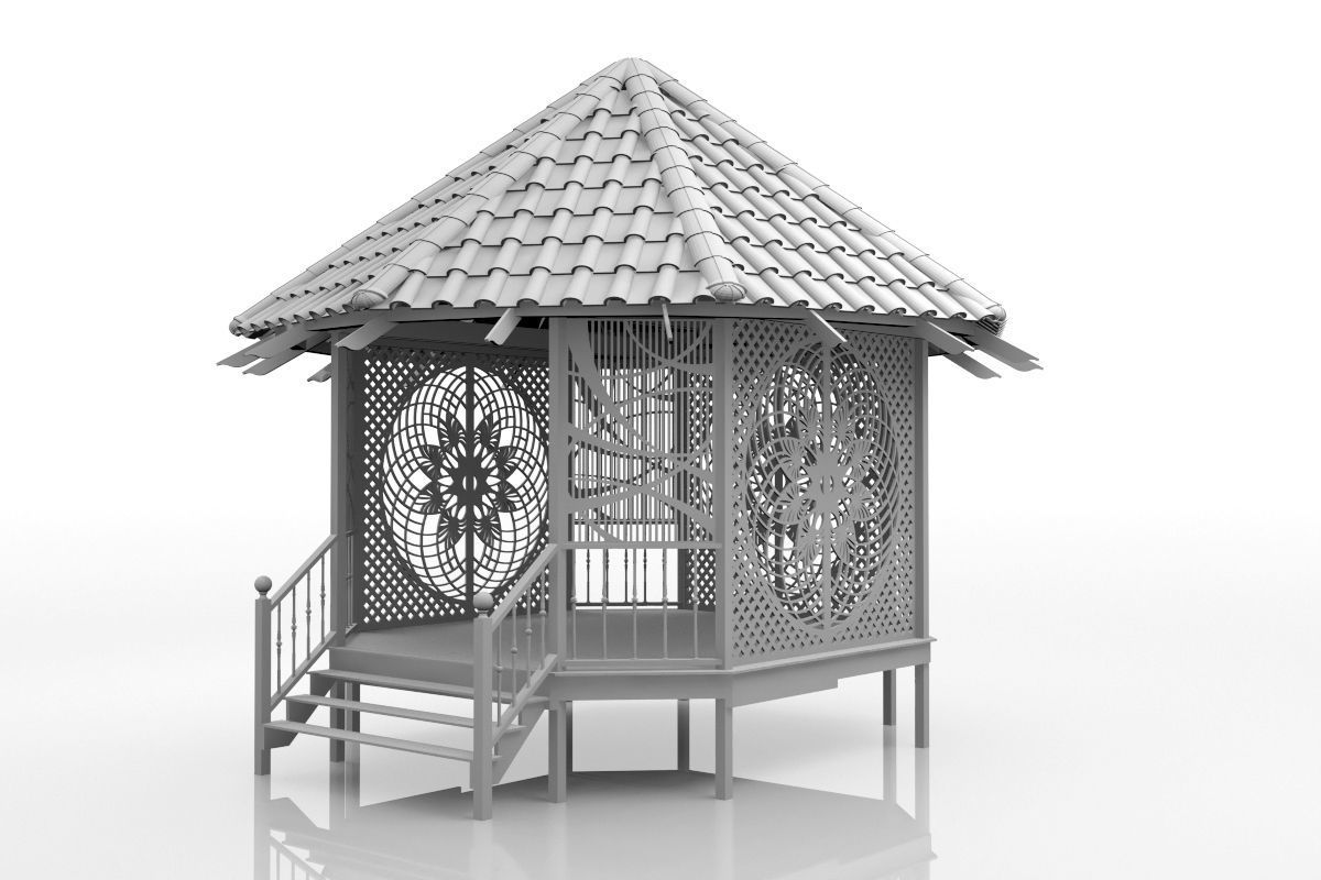 Pergola 3 gazebo 3D model_6