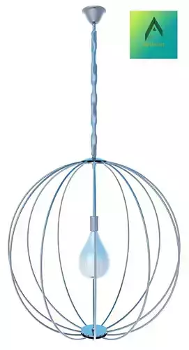 Pendant Lamp round iron design 3D model