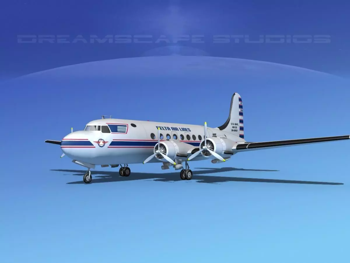 Douglas DC-4 Delta Airlines 3D model