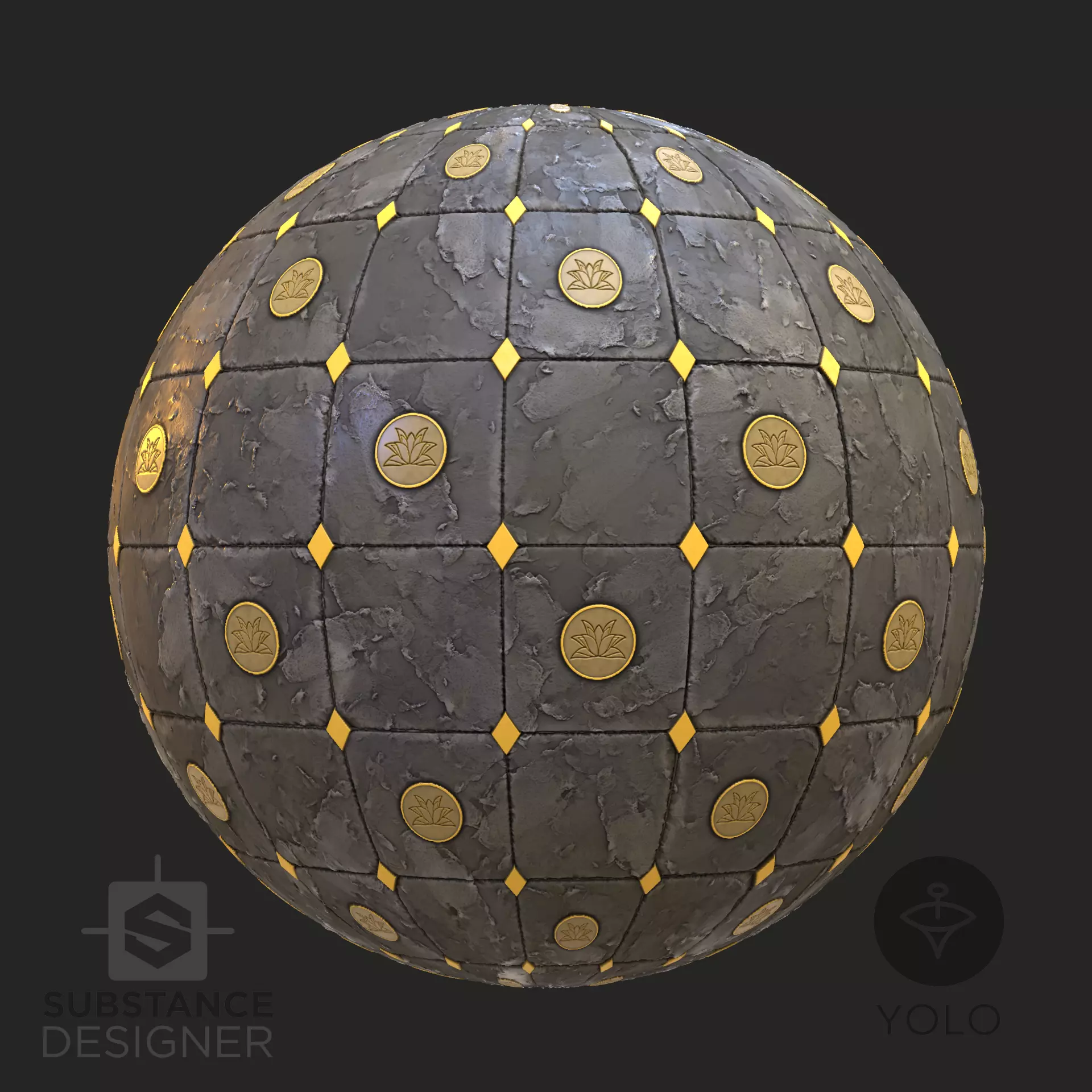 Stylized Ornamet Floor 2K PBR Ready Texture