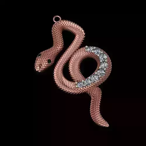 snake pendant necklace 3D print model