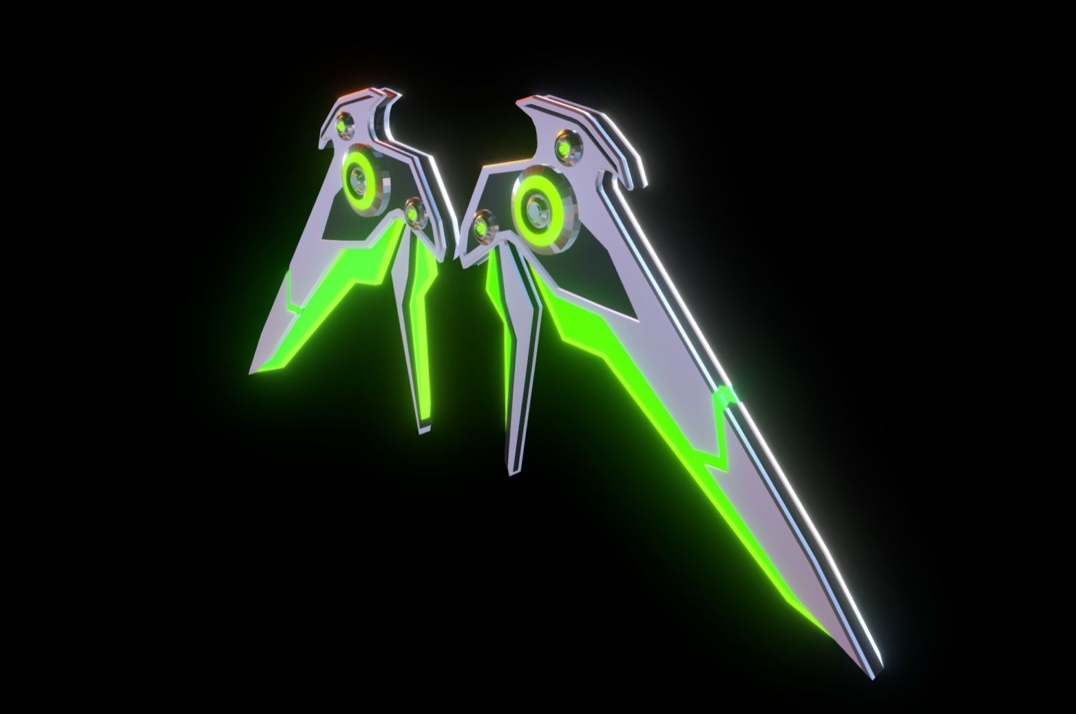 Mechanic Wing Low-poly 3D model_3