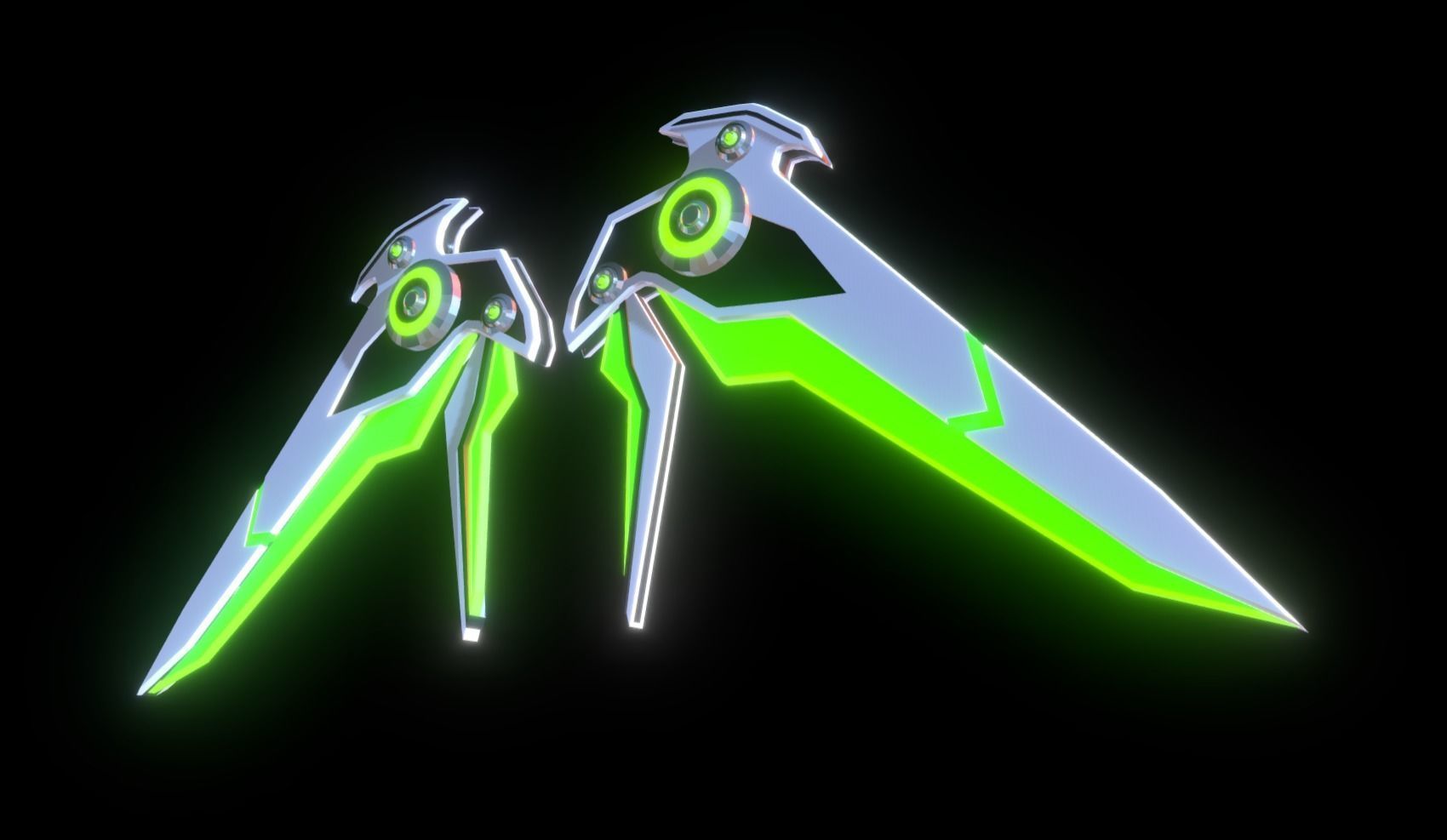 Mechanic Wing Low-poly 3D model_6