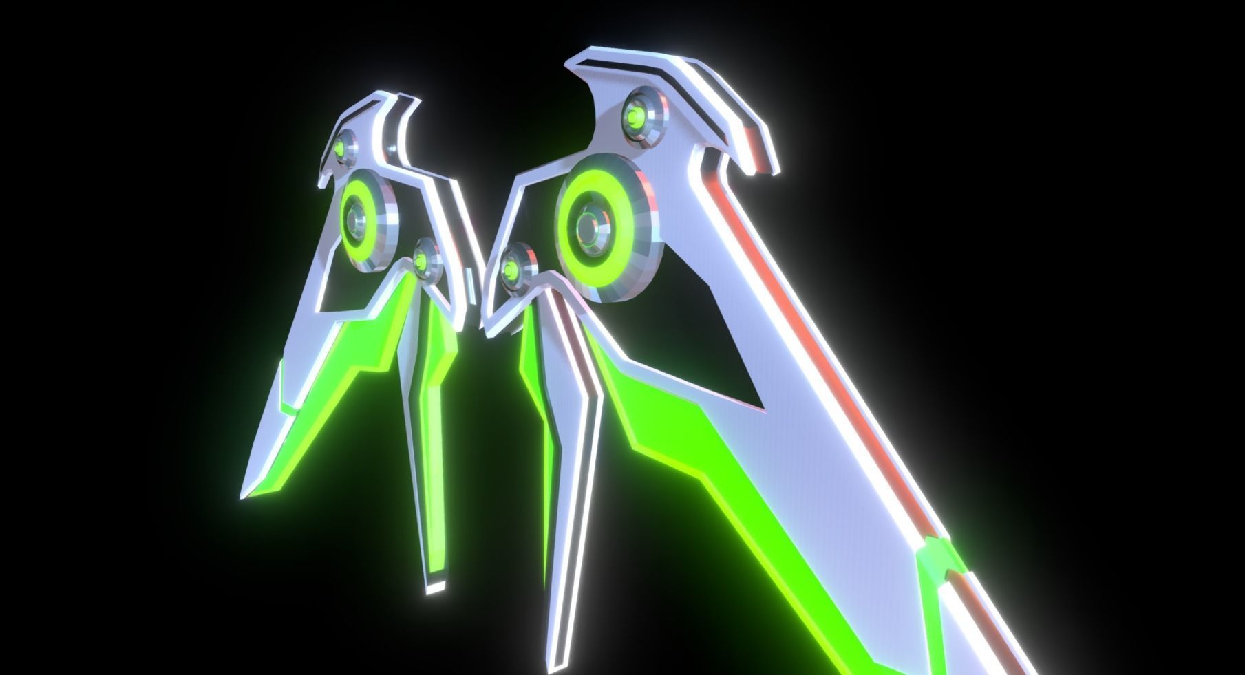 Mechanic Wing Low-poly 3D model_8