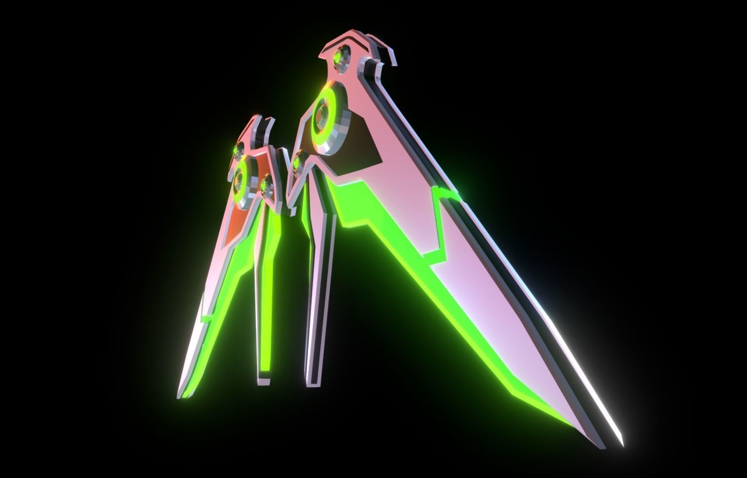 Mechanic Wing Low-poly 3D model_9