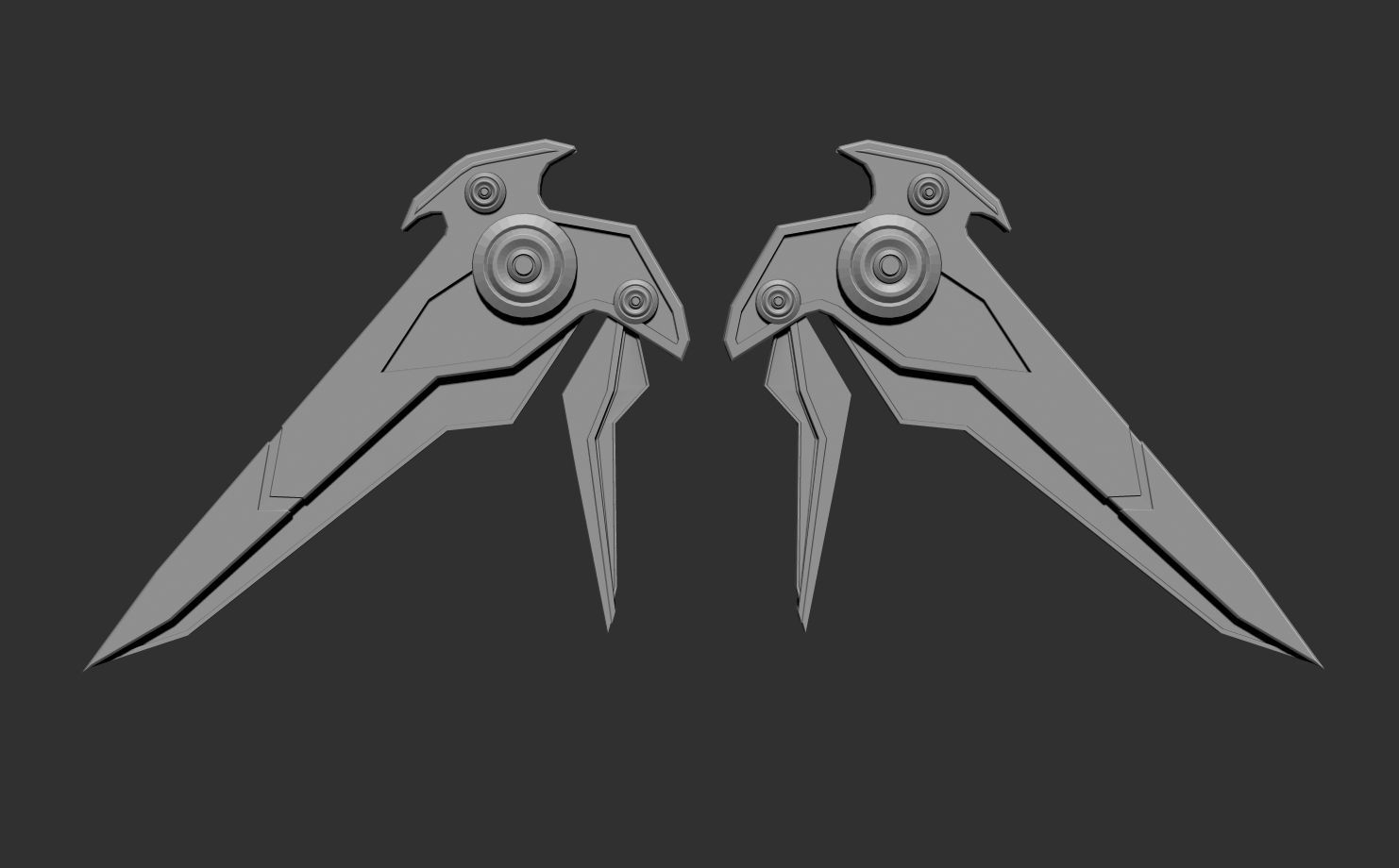 Mechanic Wing Low-poly 3D model_11