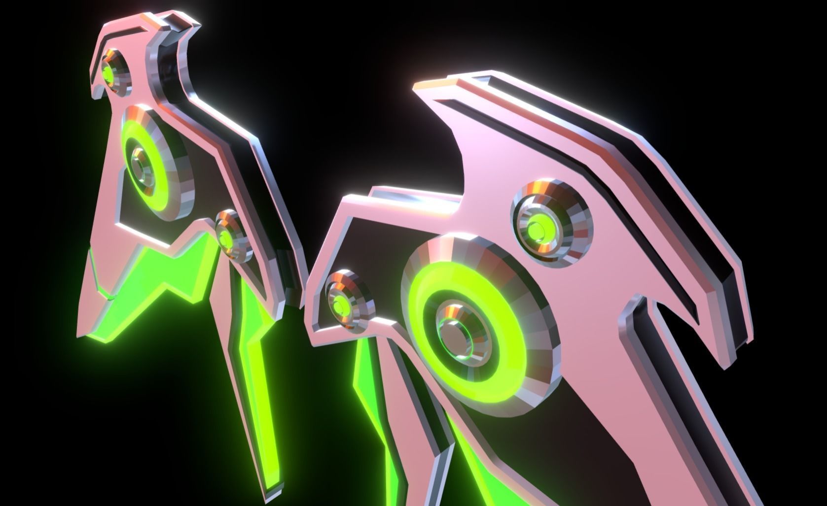 Mechanic Wing Low-poly 3D model_2