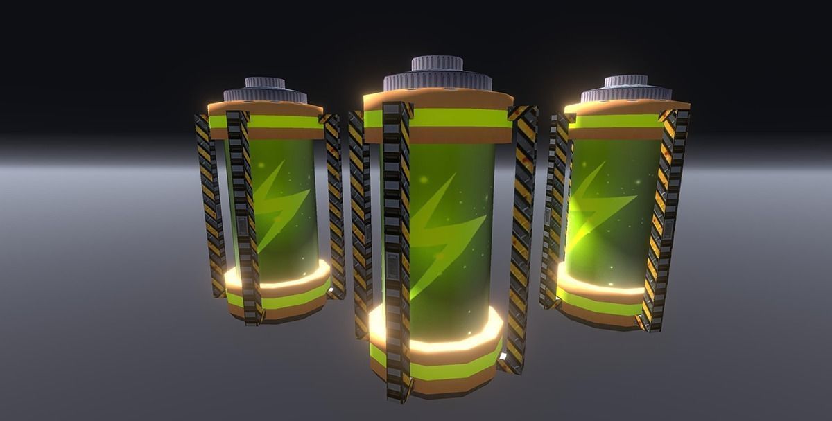 Futuristic Space Props Low-poly 3D model_14