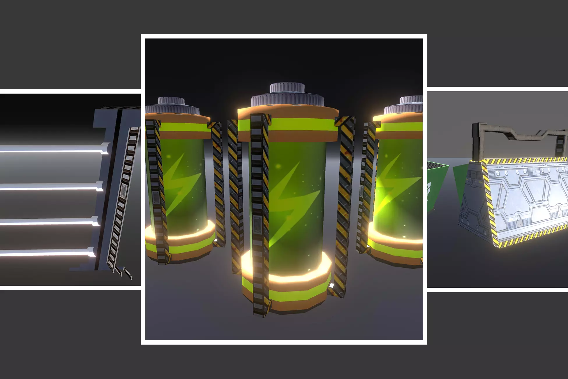 Futuristic Space Props Low-poly 3D model_0